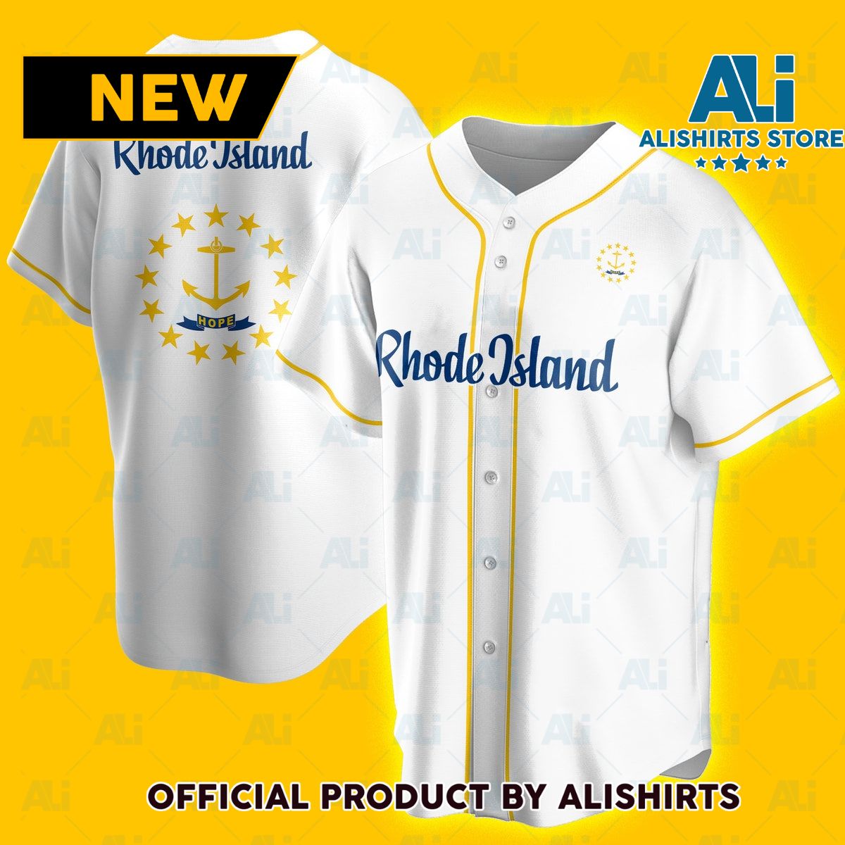 Rhode Island Flag Baseball Jersey Shirts