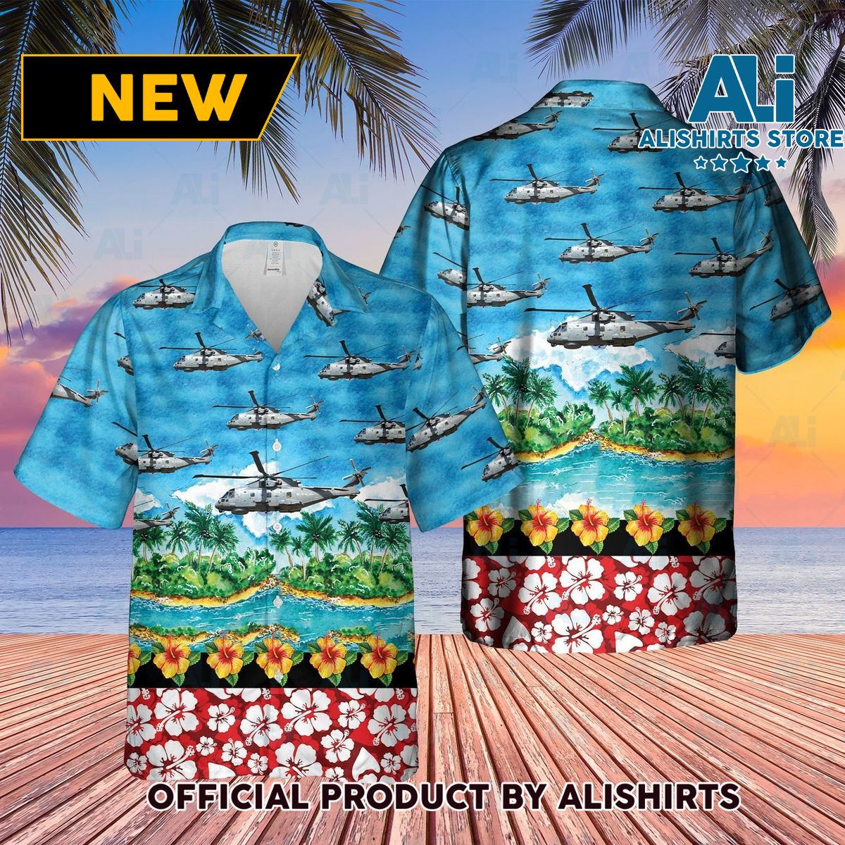 Royal Navy MERLIN HM MK Hawaiian Shirt