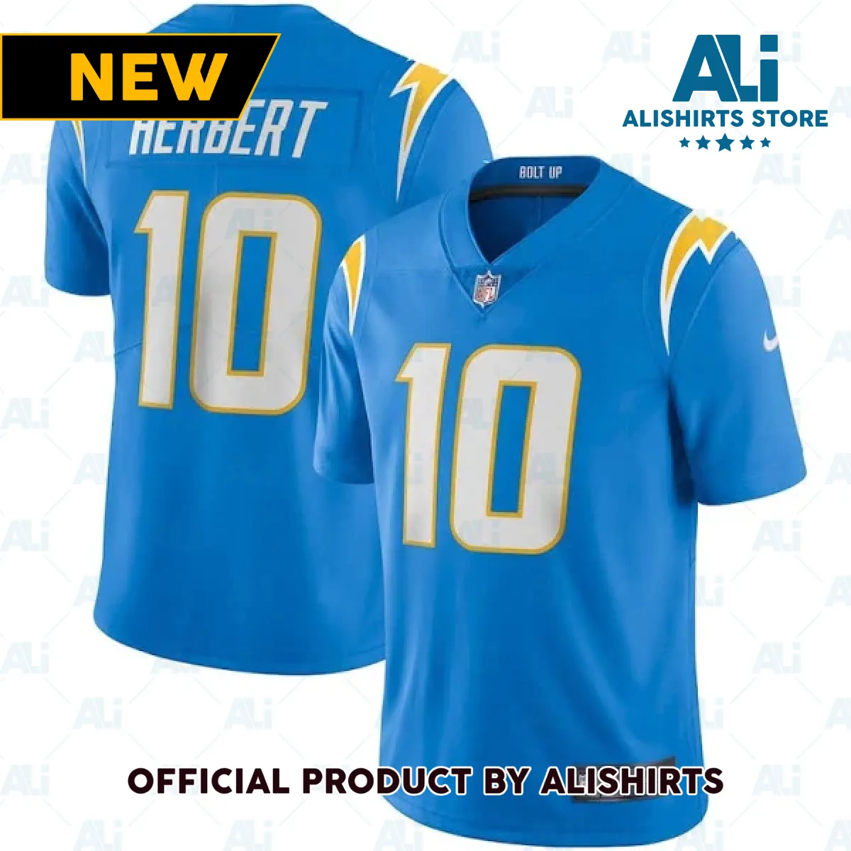 Los Angeles Chargers Justin Herbert Game Vapor Jersey Light Blue