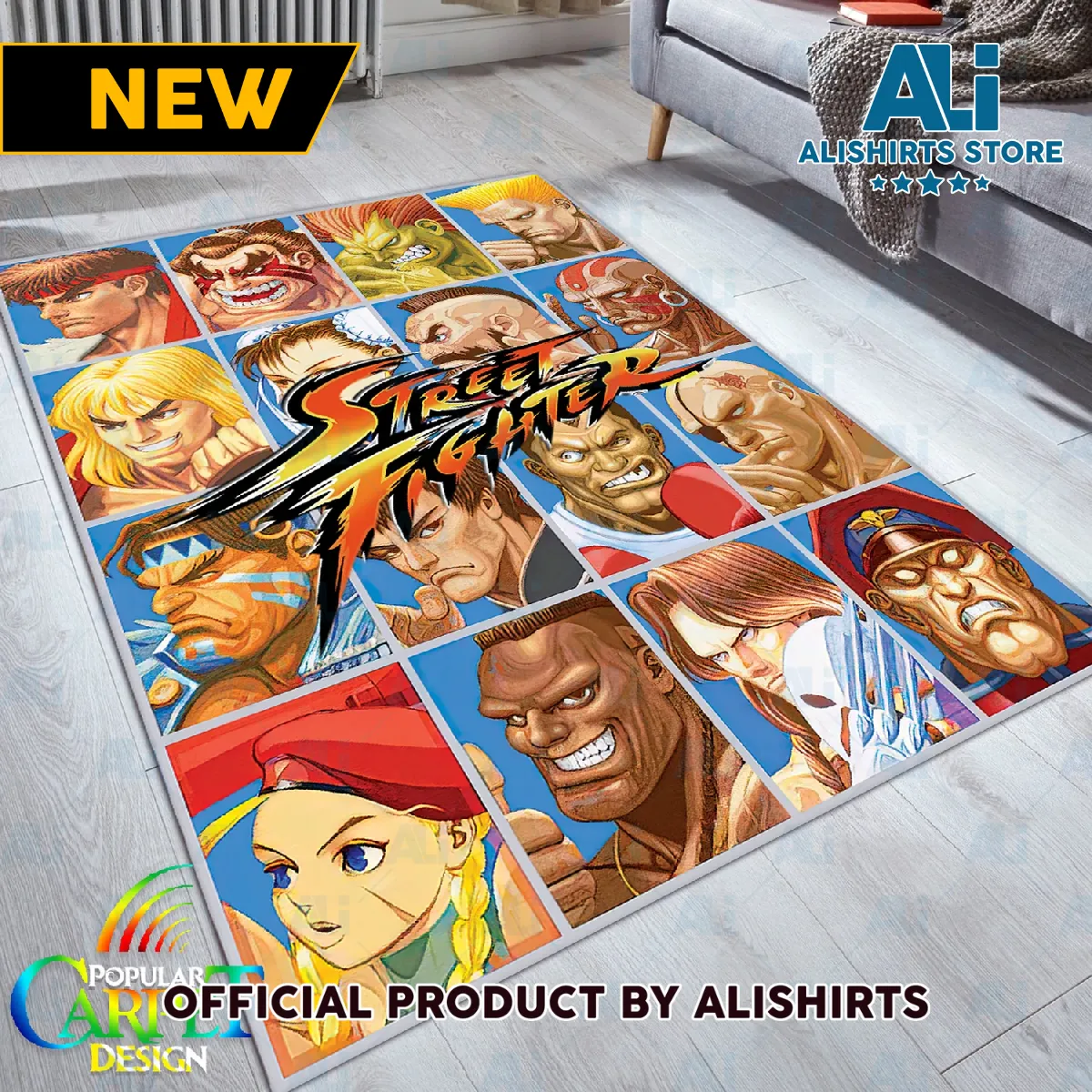 Street Fighter Ultra Characters Custom Rectangle Rug Carpet