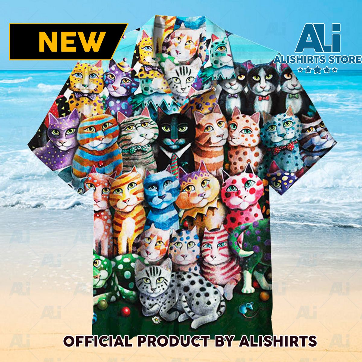 Cat family party Universal Hawaiian Shirt