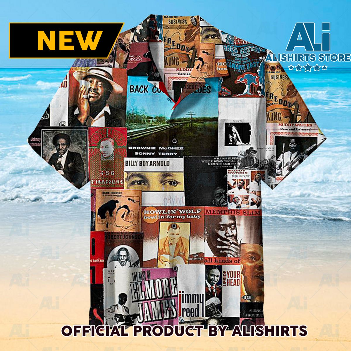 Blues Music Collage Universal Hawaiian Shirt