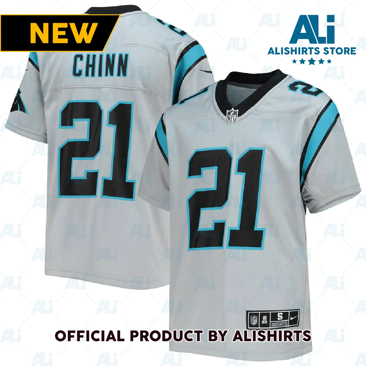 Carolina Panthers Jeremy Chinn Inverted Team Game Jersey Silver