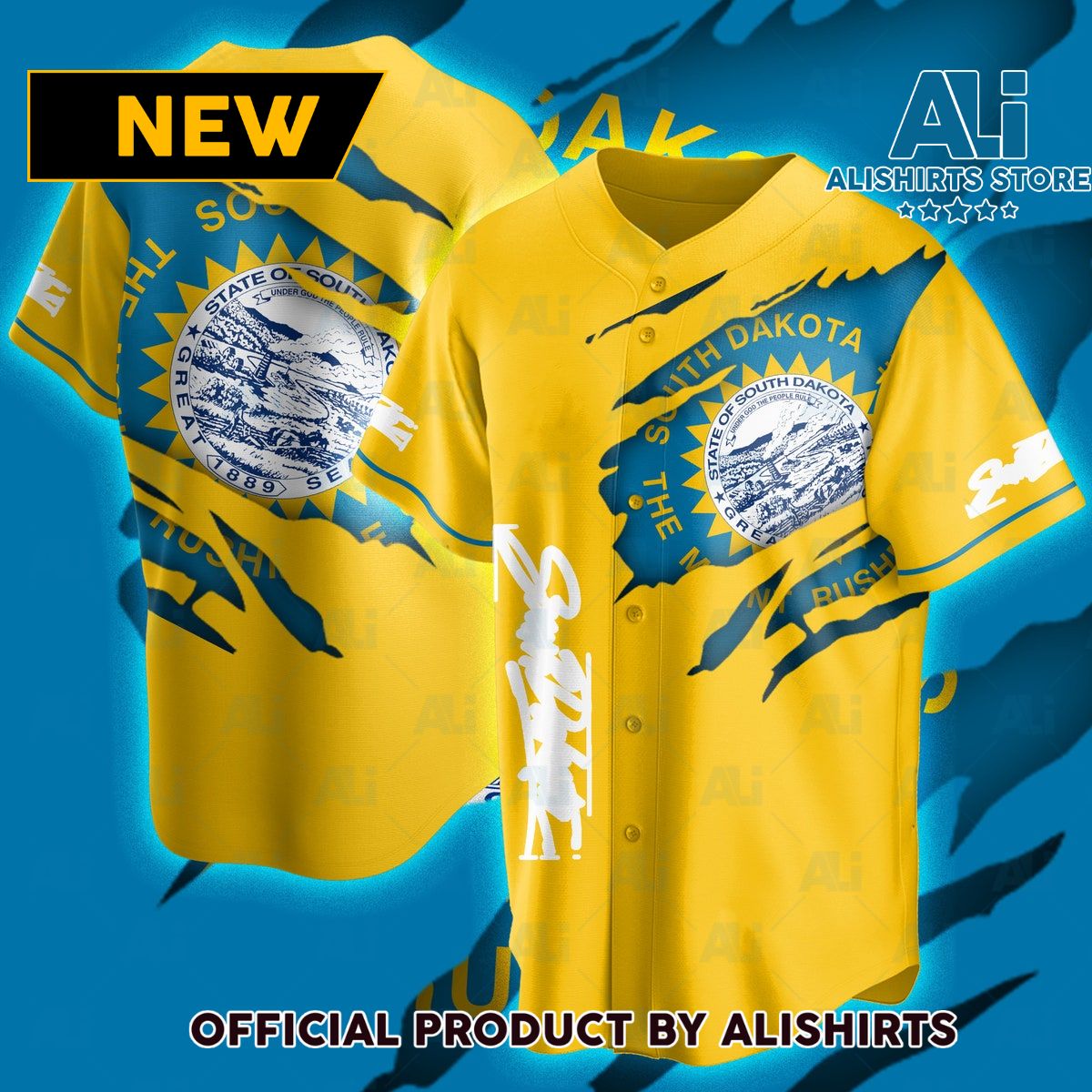 South Dakota State Flag Baseball Jersey