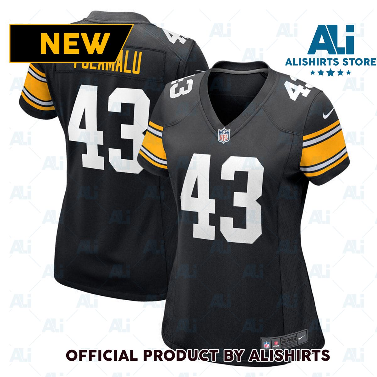 Pittsburgh Steelers Troy Polamalu Retired Player Jersey Black