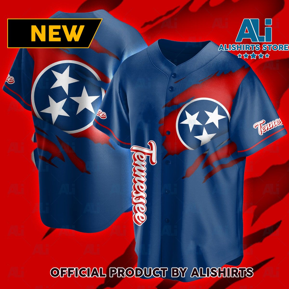 Tennessee State Flag Baseball Jersey