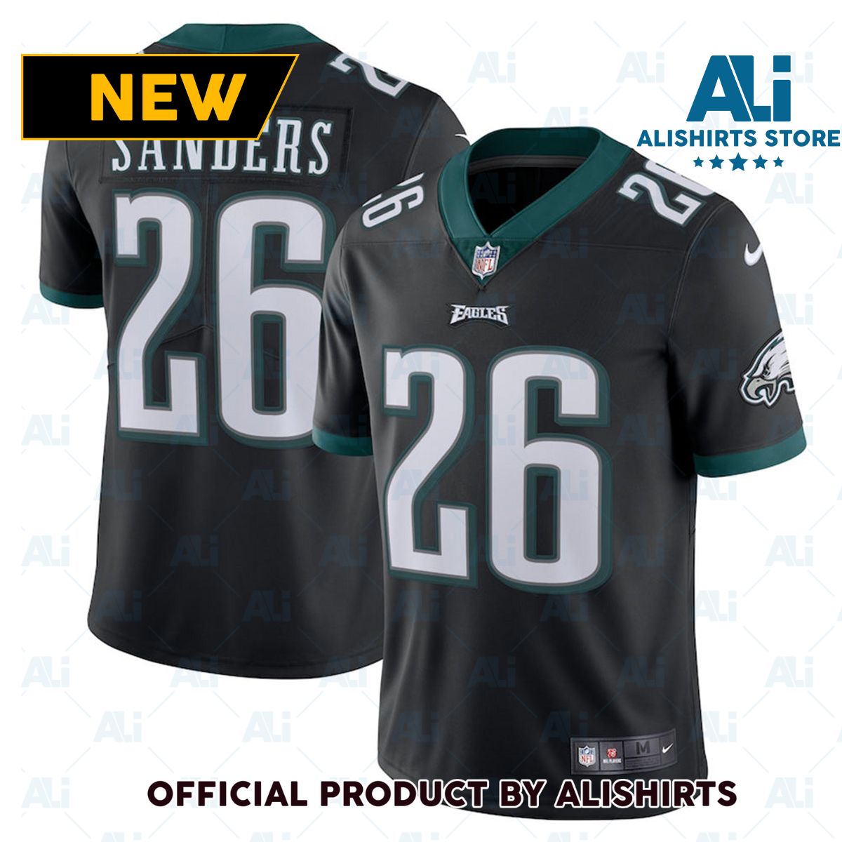 Philadelphia Eagles Miles Sanders Limited Rush Vapor Untouchable 100th Season Jersey Black