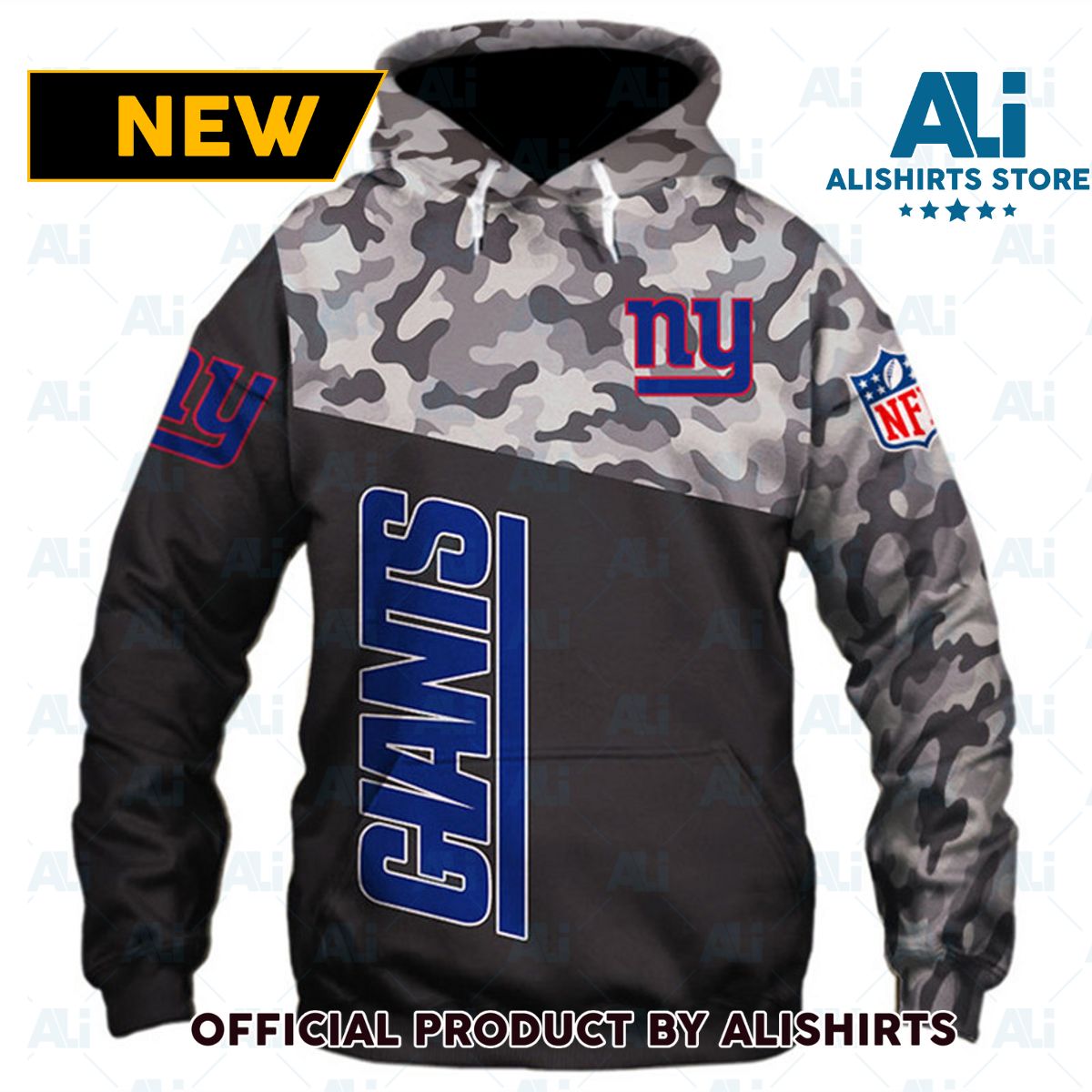 NFL New York Giants Military Grey Hoodie