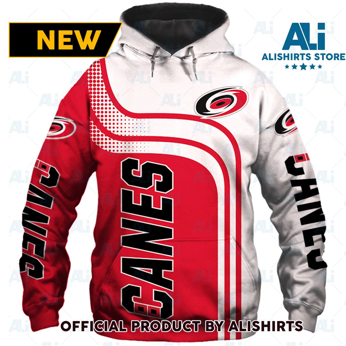 NHL Carolina Hurricanes Curved Line Hoodie