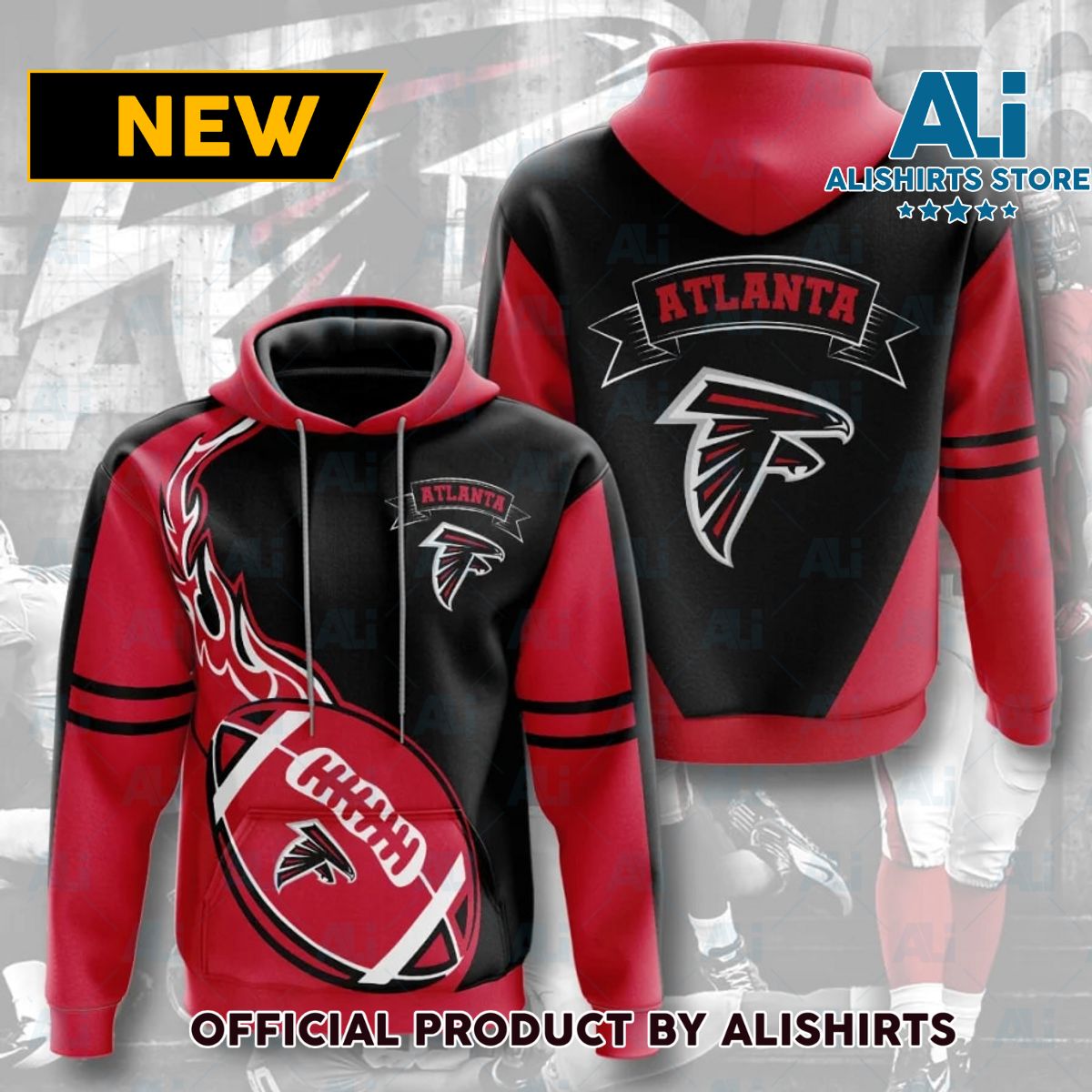 NFL Atlanta Falcons Flame Balls Graphic Hoodie