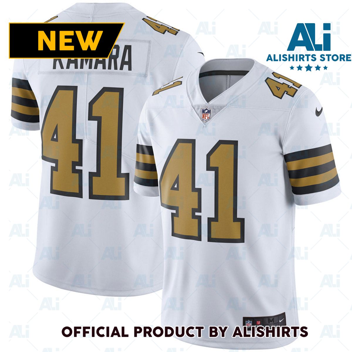 New Orleans Saints Alvin Kamara Vapor Untouchable Rush Limited Player Jersey- White