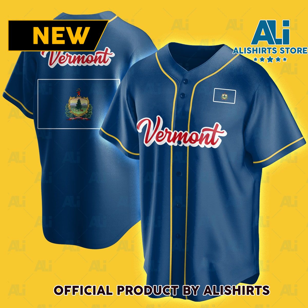 Vermont Flag Baseball Jersey Shirts