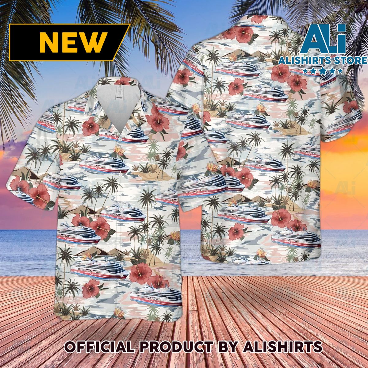 Viking Line Flower Hawaiian Shirt