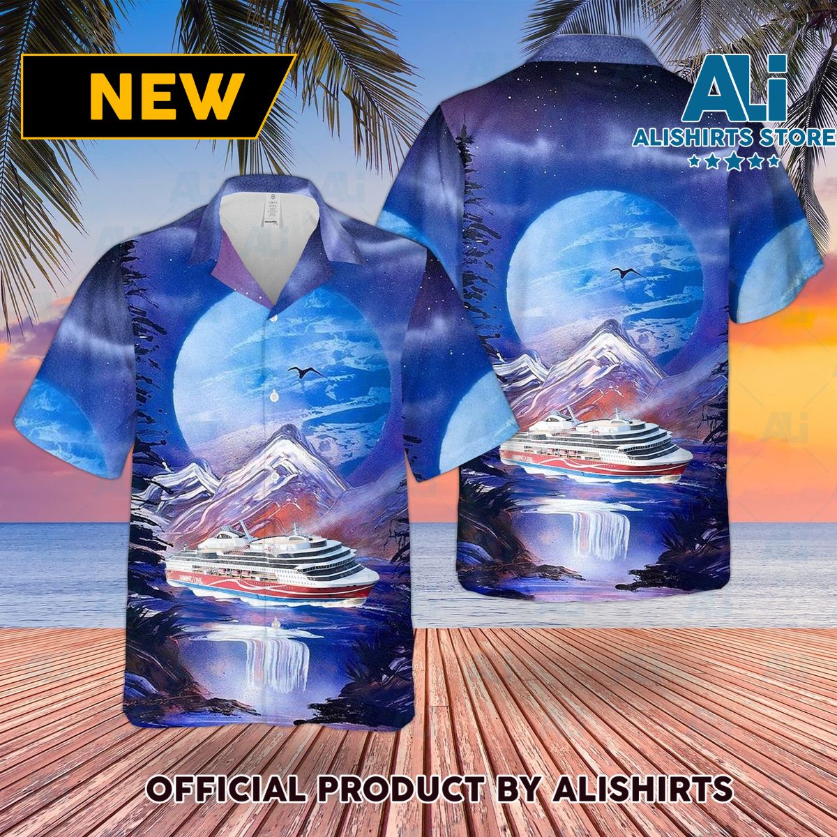 Viking Line Full Moon Hawaiian Shirt