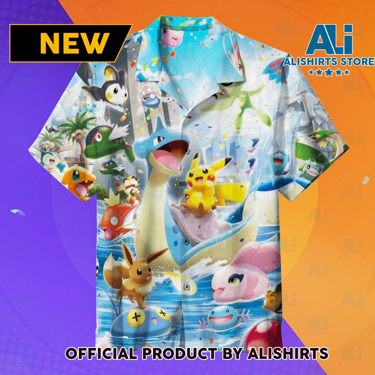 I Love Pokemon Unisex Hawaiian Shirt