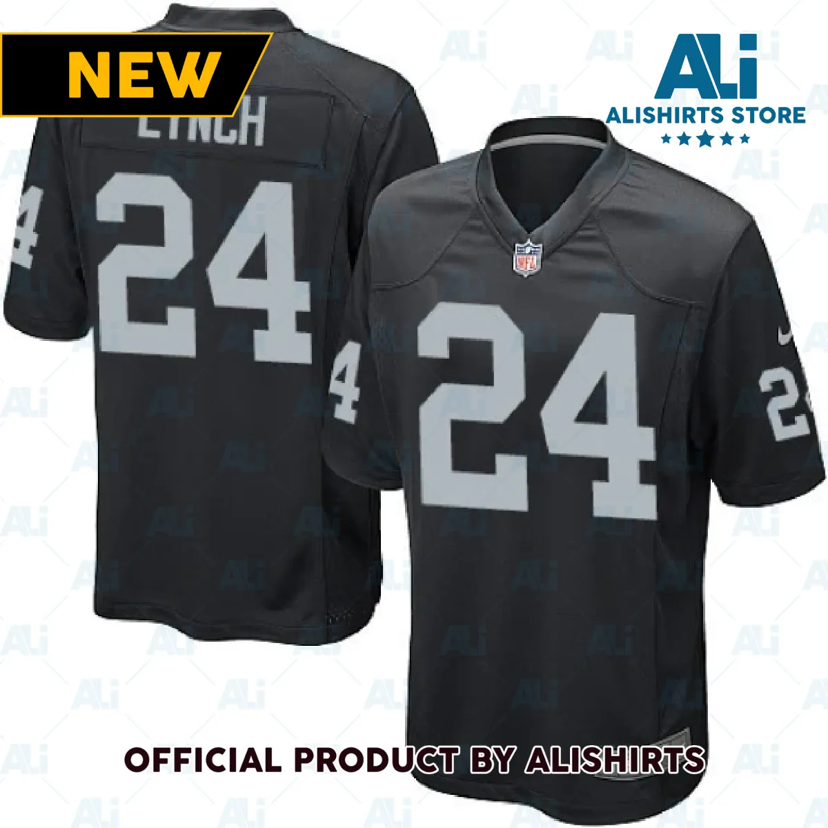 Oakland Raiders Marshawn Lynch Game Jersey Black