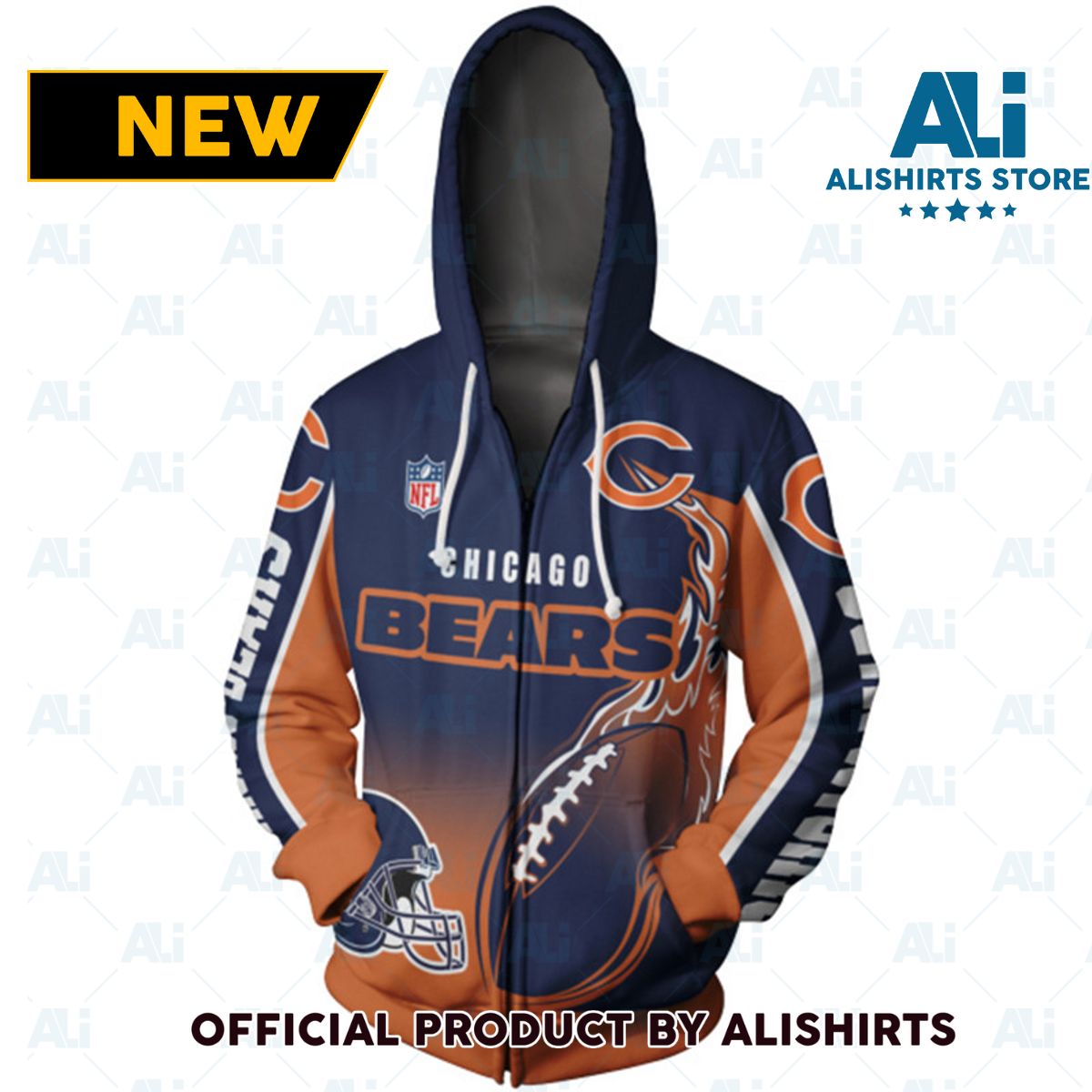 NFL Chicago Bears Fireball Hoodie