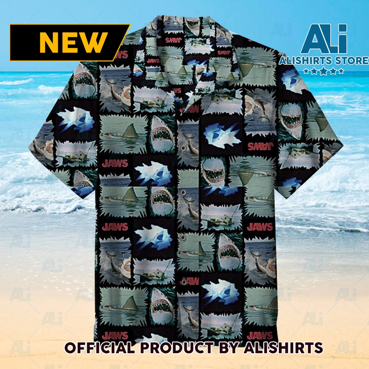 Jaws Collage Unisex Hawaiian Shirt