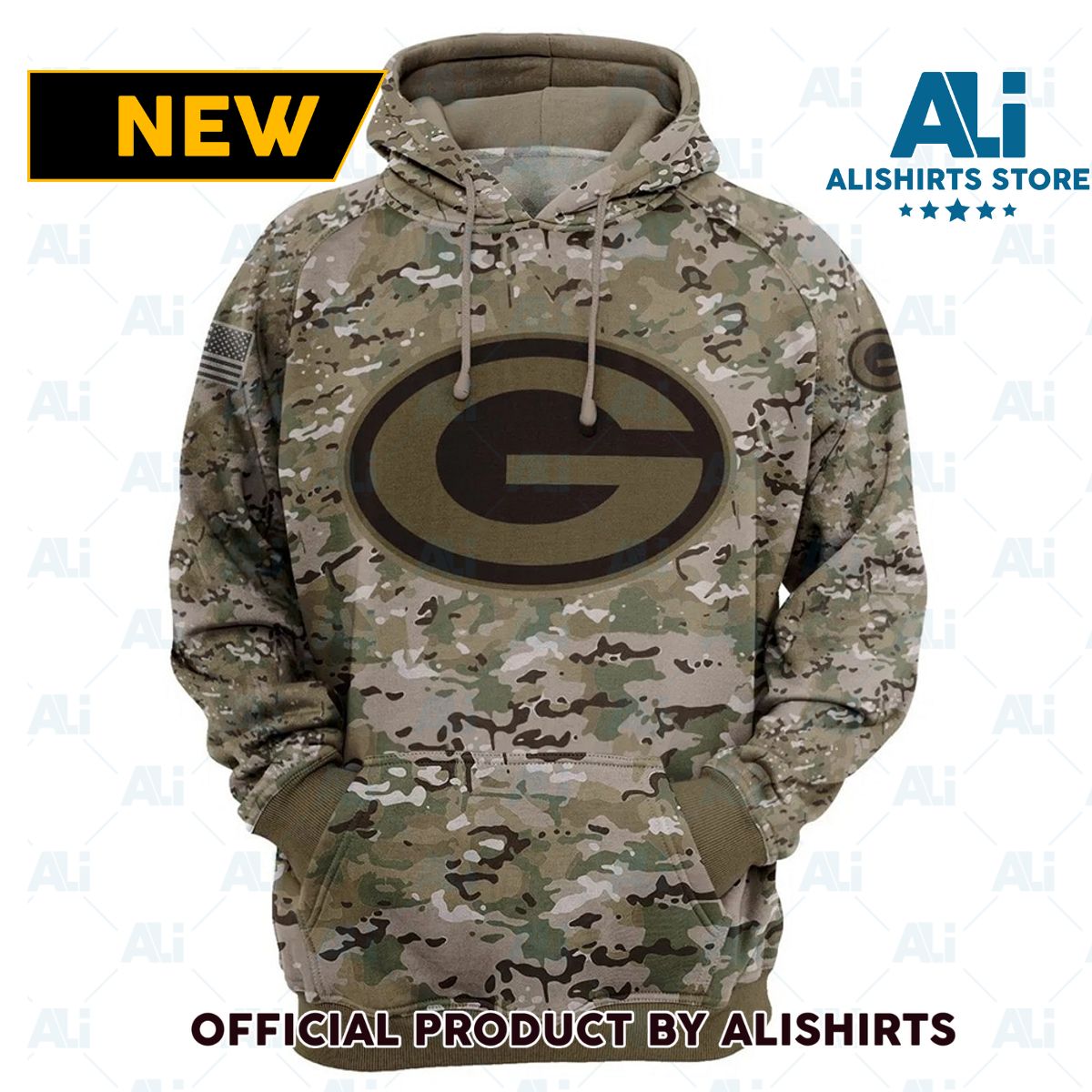 NFL Green Bay Packers Camo Army Hoodie