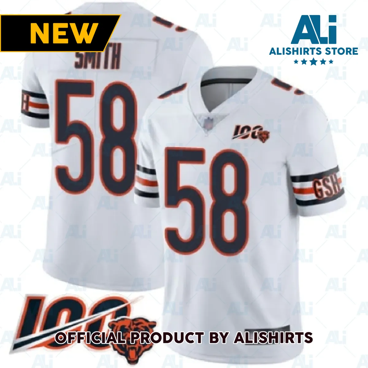 Chicago Bears Roquan Smith White Vapor Untouchable Limited Player 100th Season Football Jersey