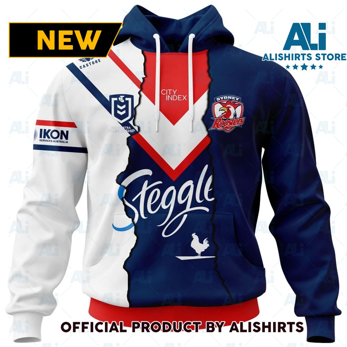 Personalized 2023 NRL Sydney Roosters Mix Jerseys Hoodie