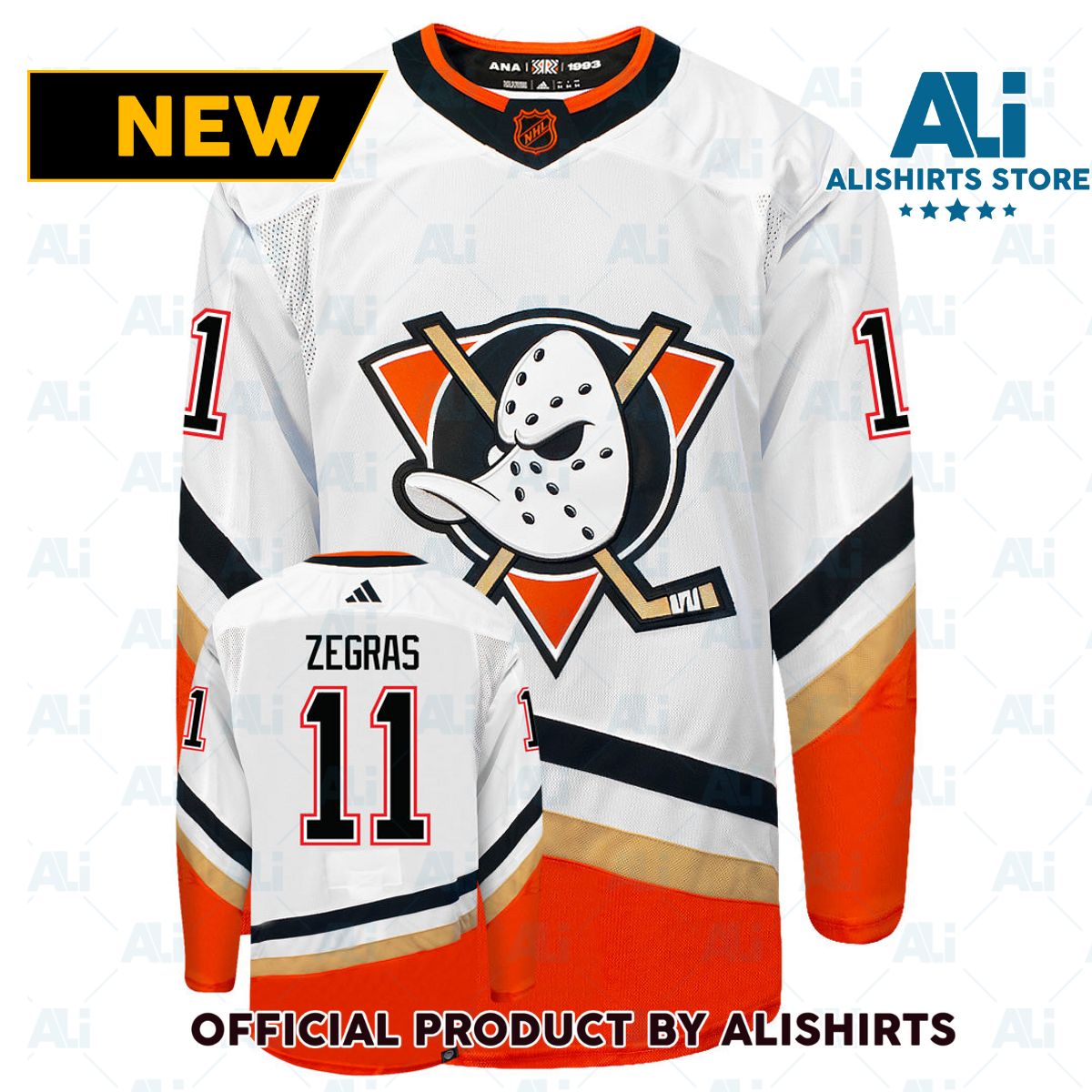Trevor Zegras Anaheim Ducks Adidas 2022 Primegreen Reverse Retro Authentic NHL Hockey Jersey