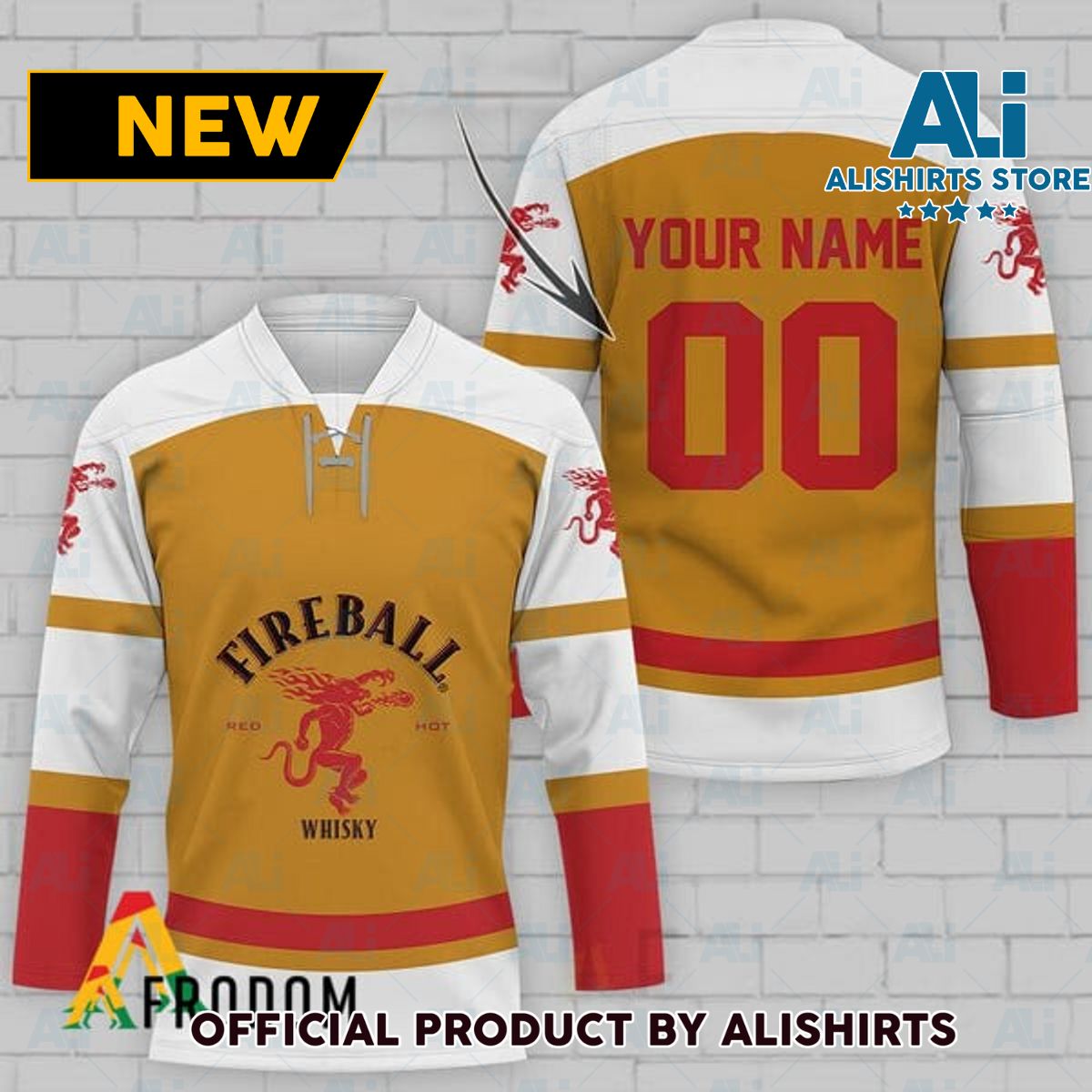 Personalized Fireball Whiskey Hockey Jersey