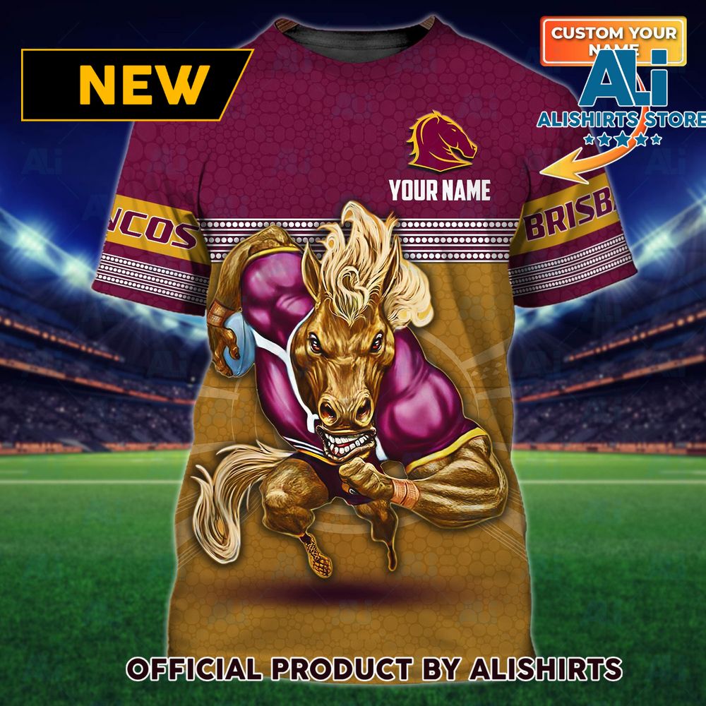 Brisbane Broncos Running Horse Personalized Name Tshirts