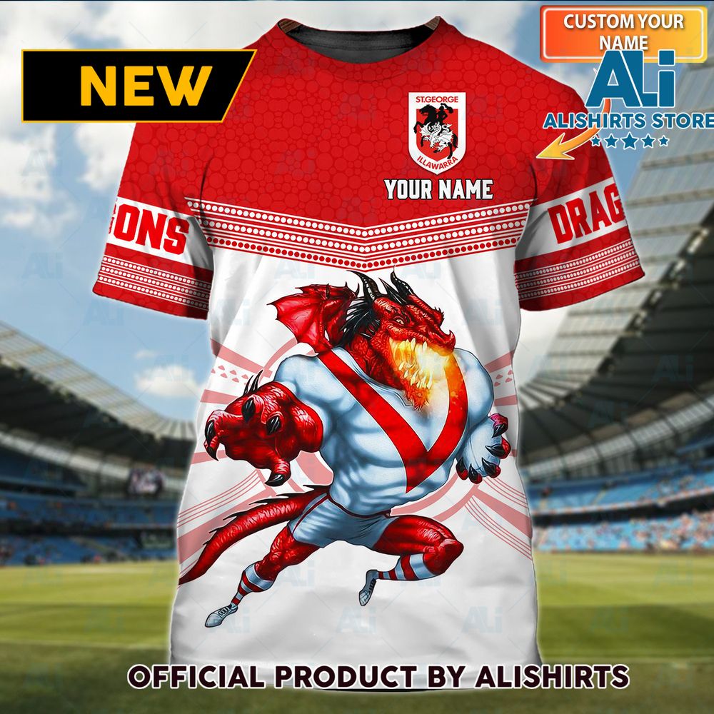 St. George Illawarra Dragons Muscle NRL Personalized Name Tshirts