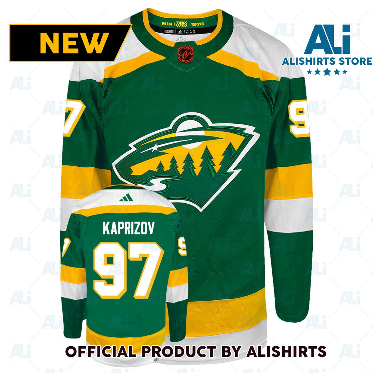 Kirill Kaprizov Minnesota Wild Adidas 2022 Primegreen Reverse Retro Authentic NHL Hockey Jersey