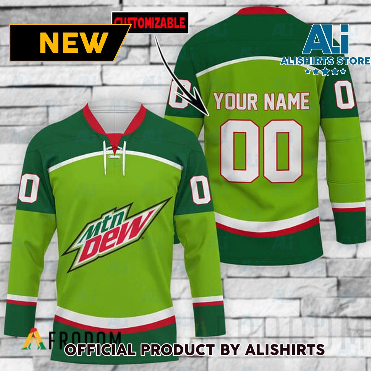 Personalized Mountain Dew Hockey Jersey