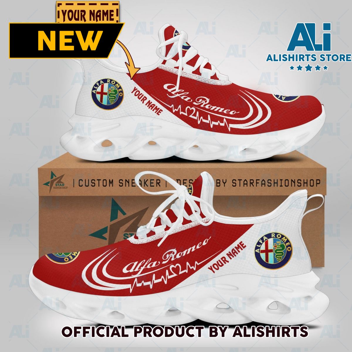 Alfa Romeo Car Brand Lover Clunky Sneaker Max Soul Shoes