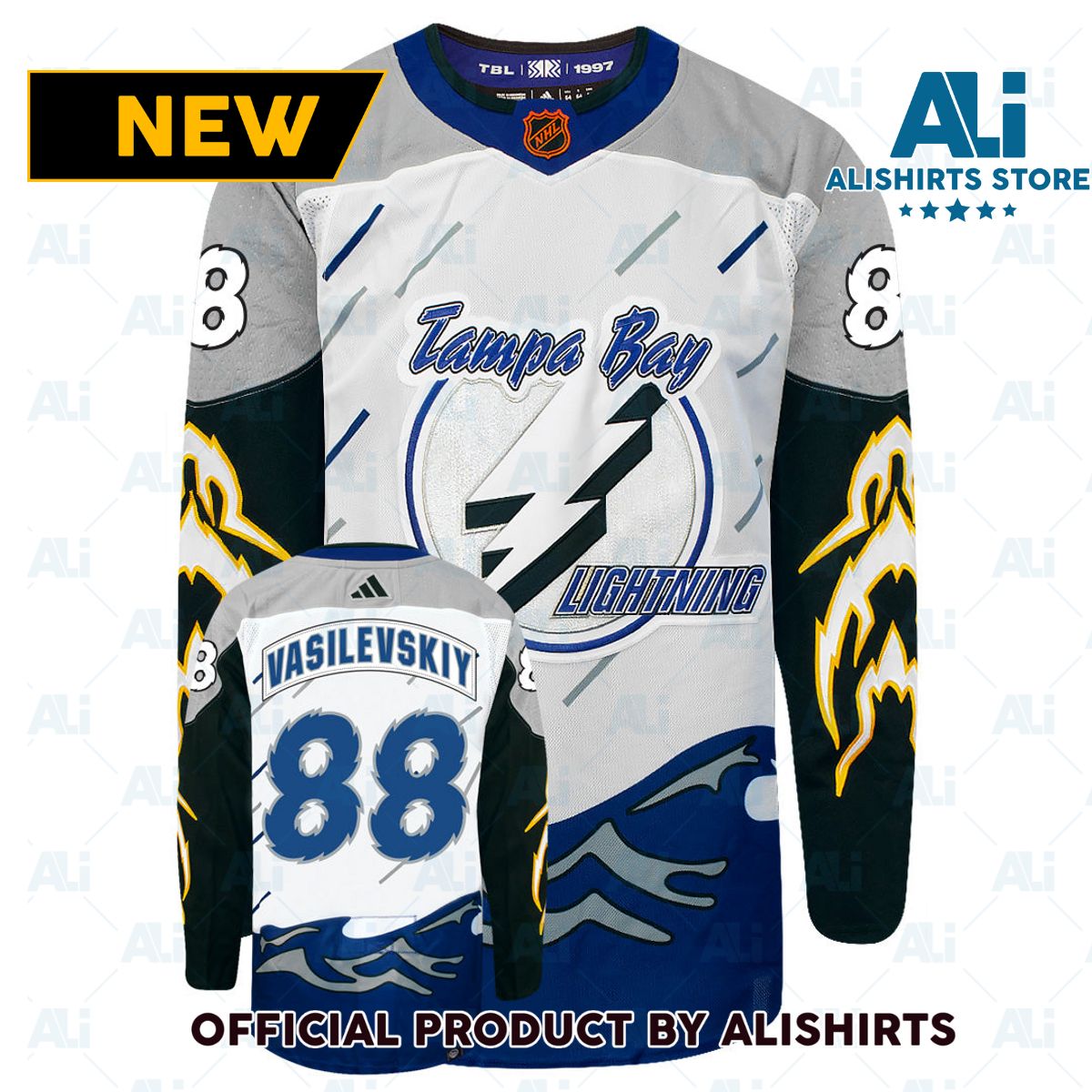 Andrei Vasilevskiy Tampa Bay Lightning Adidas 2022 Primegreen Reverse Retro Authentic NHL Hockey Jersey
