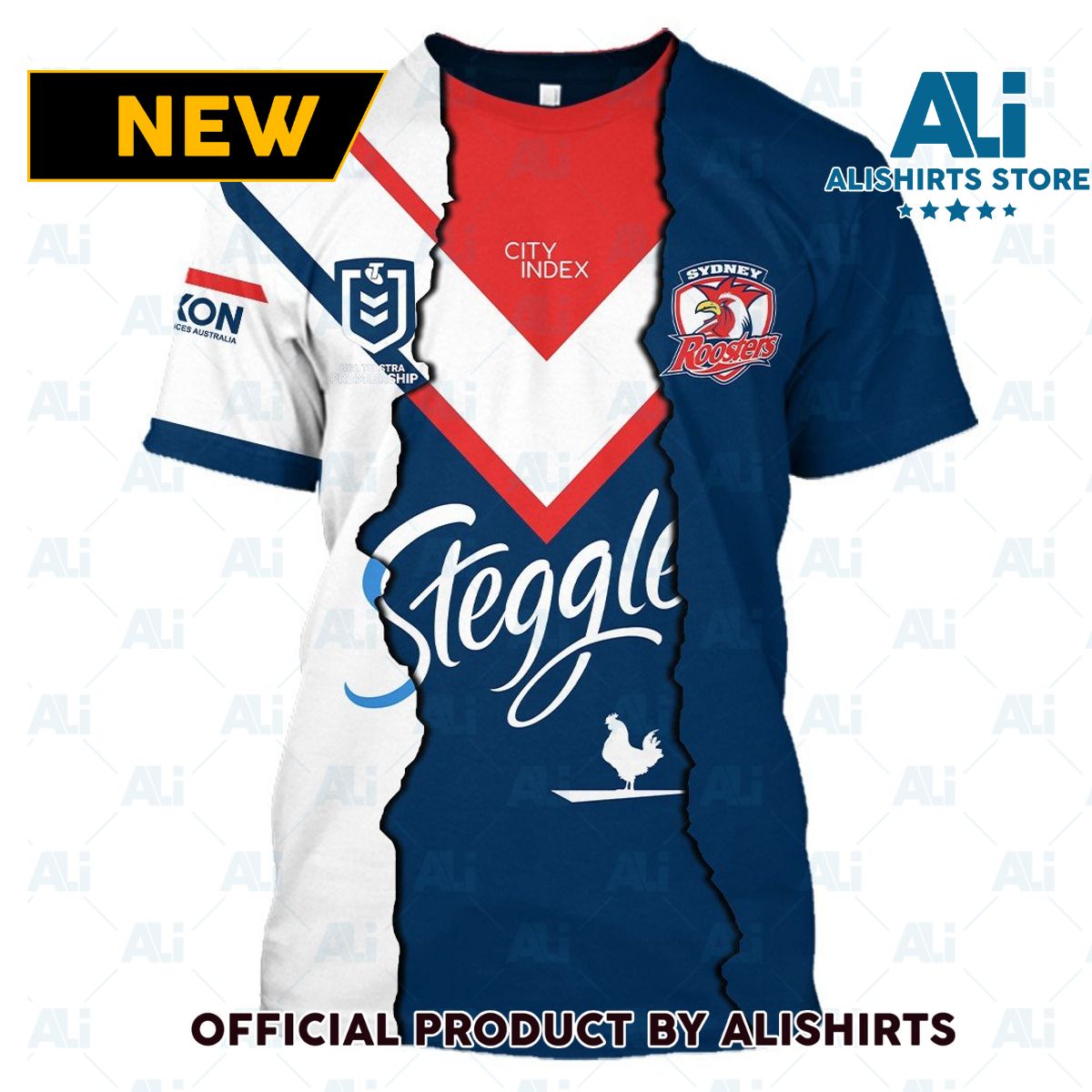 Personalized 2023 NRL Sydney Roosters Mix Jerseys T-Shirts