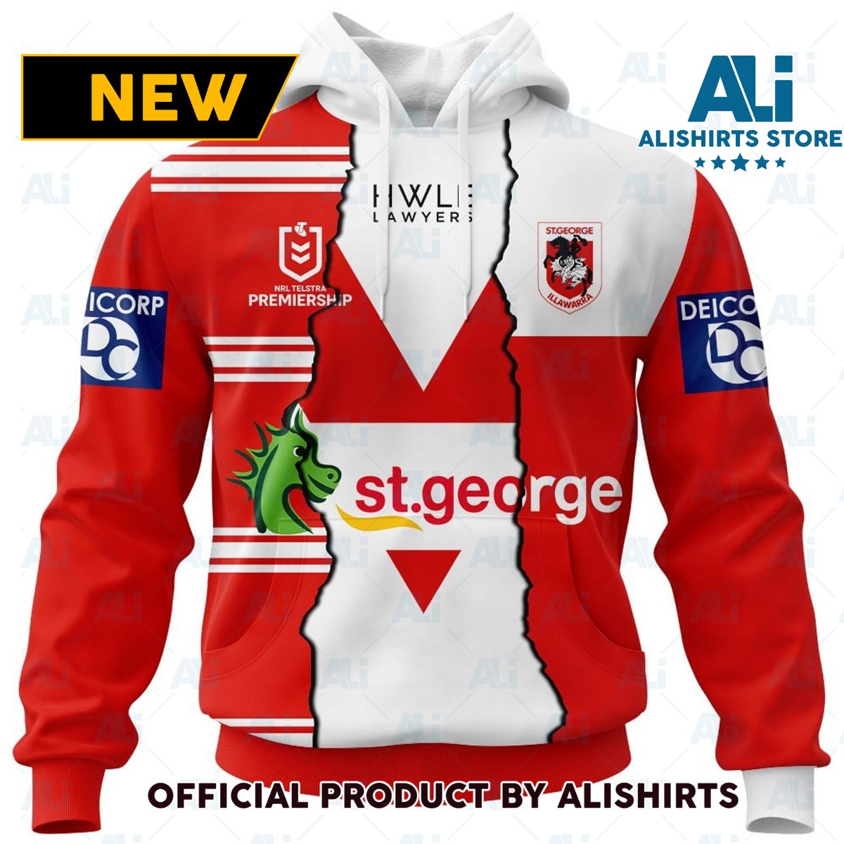 Personalized 2023 NRL St. George Illawarra Dragons Mix Jerseys Hoodie