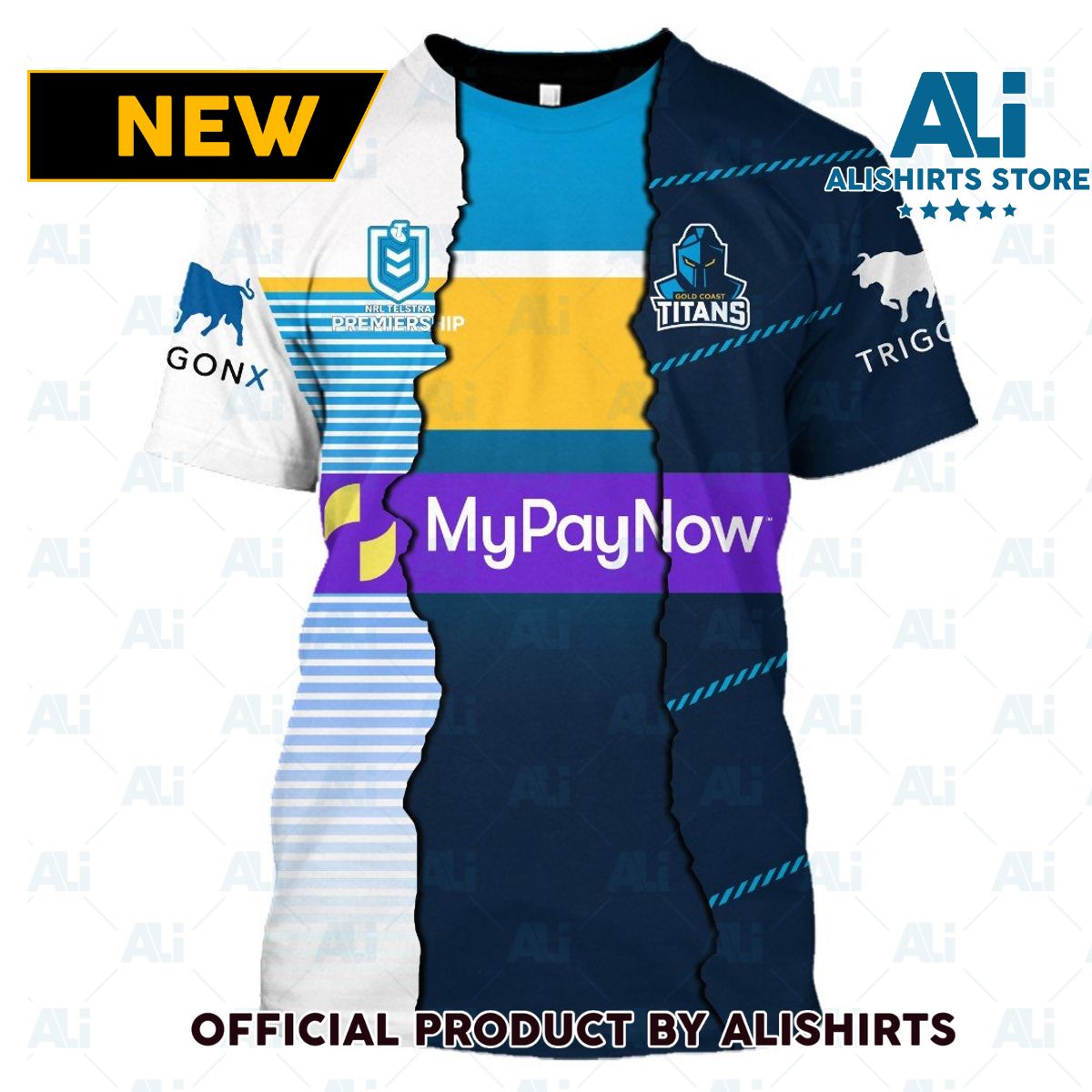 Personalized 2023 NRL Gold Coast Titans Mix Jerseys T-Shirts