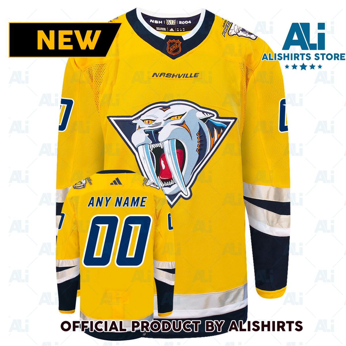 Customizable Nashville Predators Adidas 2022 Primegreen Reverse Retro Authentic NHL Hockey Jersey