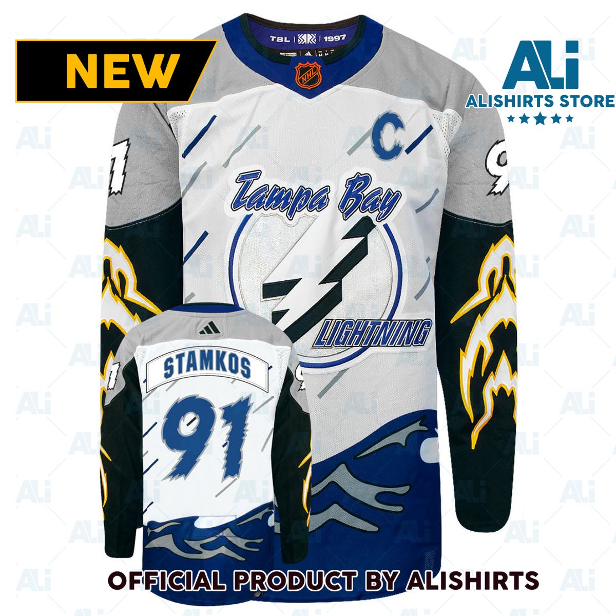 Steven Stamkos Tampa Bay Lightning Adidas 2022 Primegreen Reverse Retro Authentic NHL Hockey Jersey