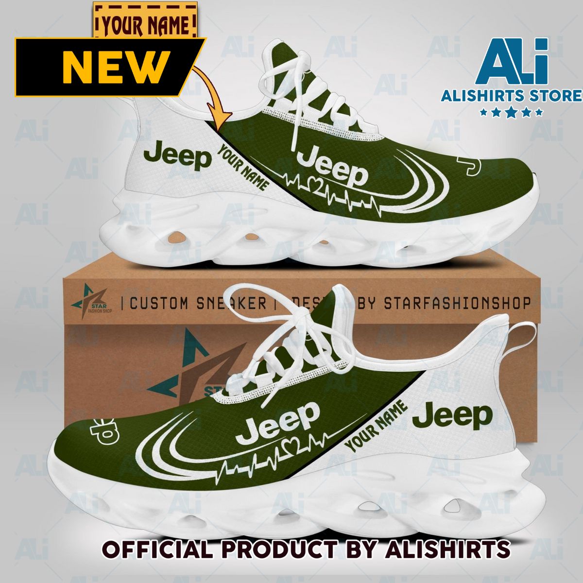 Jeep Car Brand Lover Clunky Sneaker Max Soul Shoes