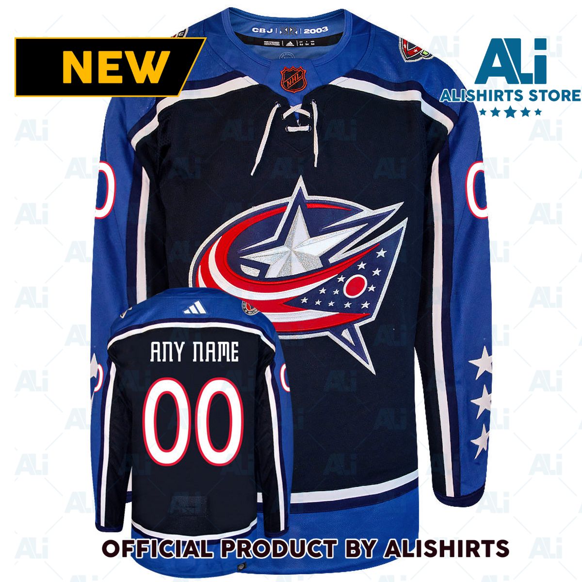 Customizable Columbus Blue Jackets Adidas 2022 Primegreen Reverse Retro Authentic NHL Hockey Jersey