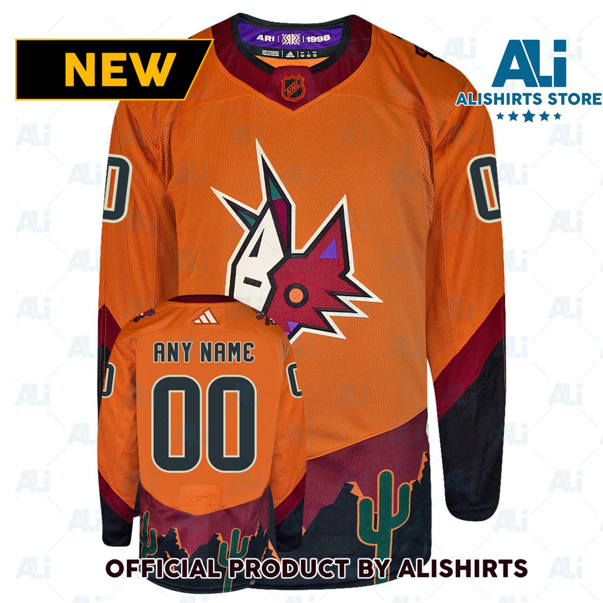 Customizable Arizona Coyotes Adidas 2022 Primegreen Reverse Retro Authentic NHL Hockey Jersey