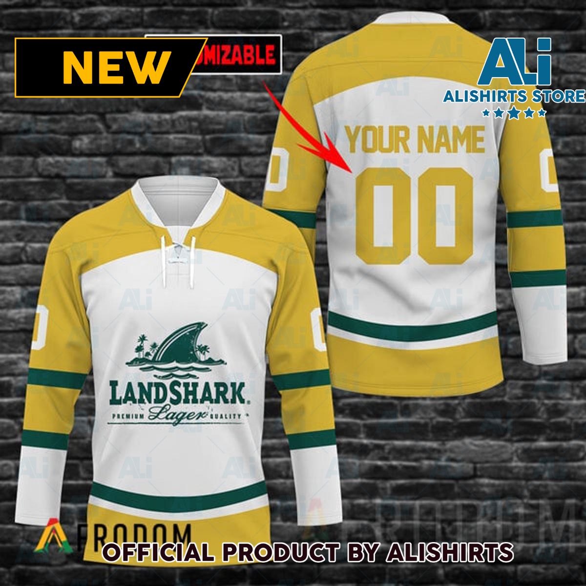 Personalized Landshark Lager Hockey Jersey