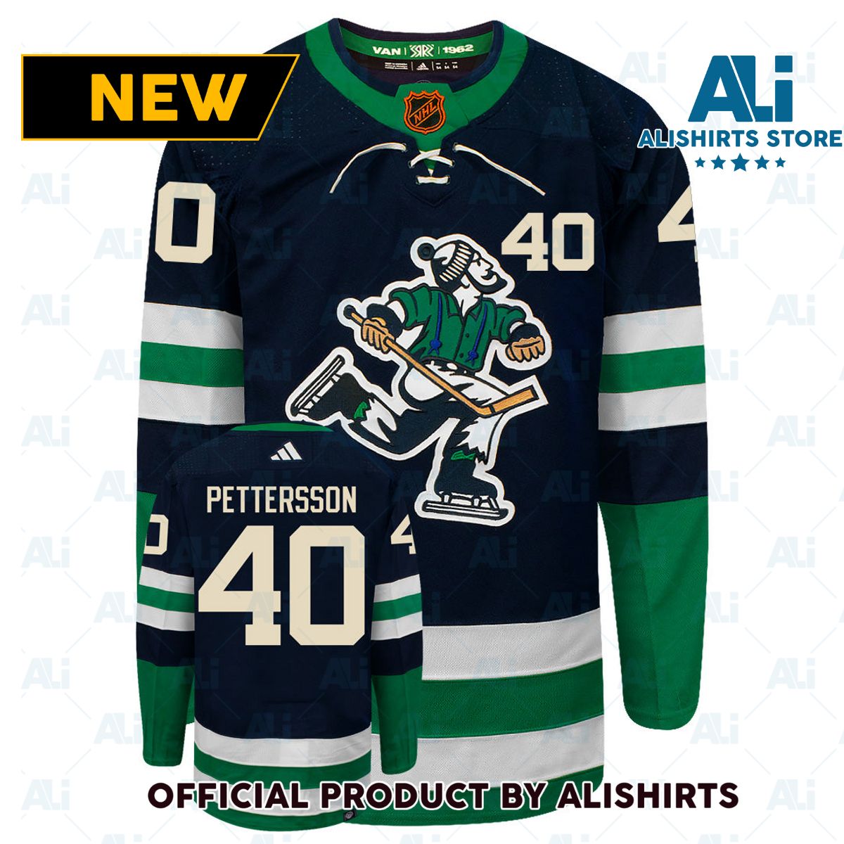 Elias Pettersson Vancouver Canucks Adidas 2022 Primegreen Reverse Retro Authentic NHL Hockey Jersey