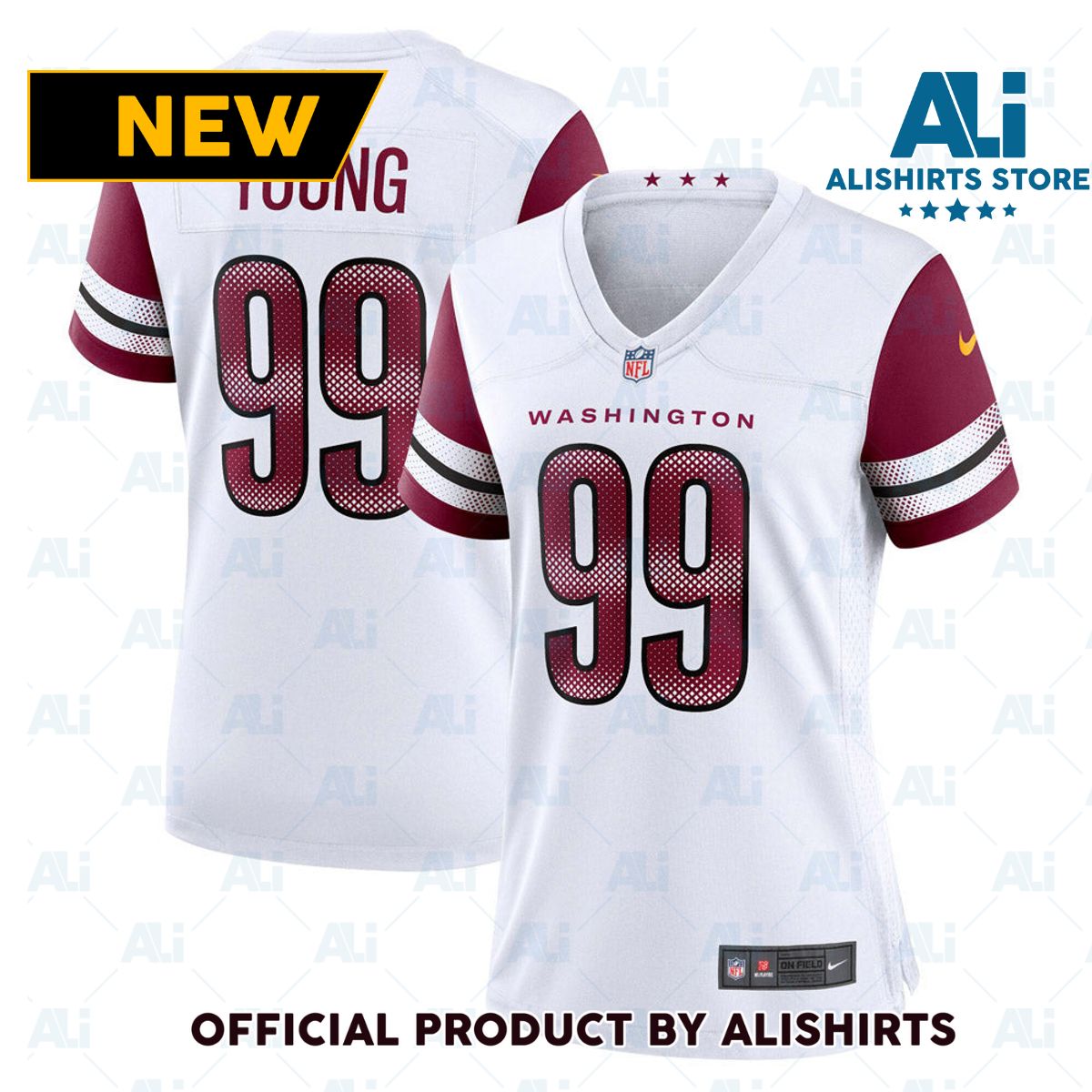 Washington Commanders Chase Young Game Football Jersey- White