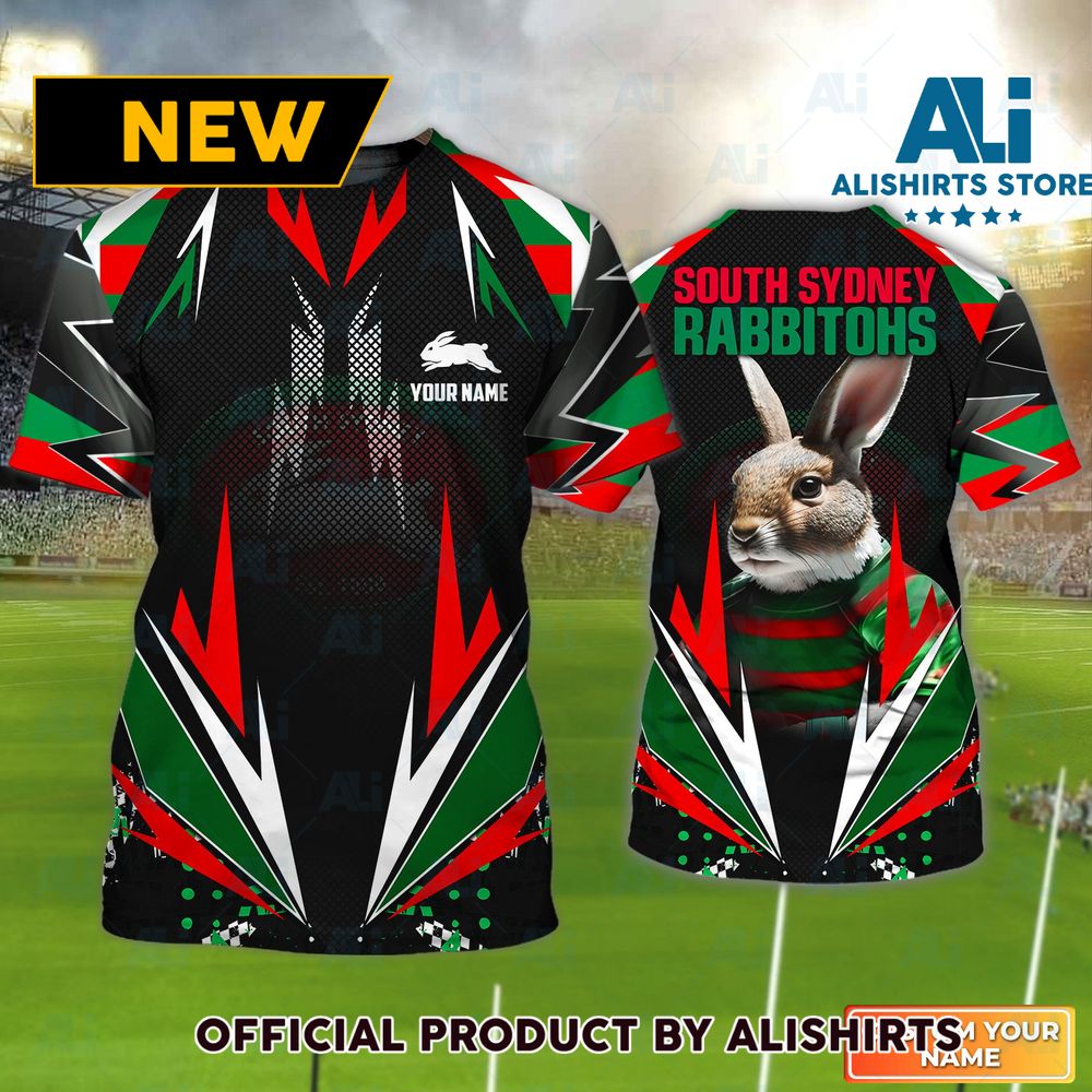 South Sydney Rabbitohs Lightning Personalized Name Tshirts