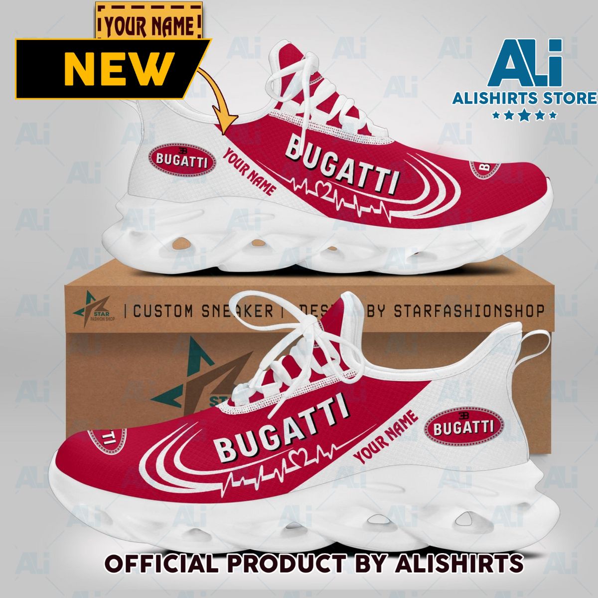 Bugati Car Brand Lover Clunky Sneaker Max Soul Shoes