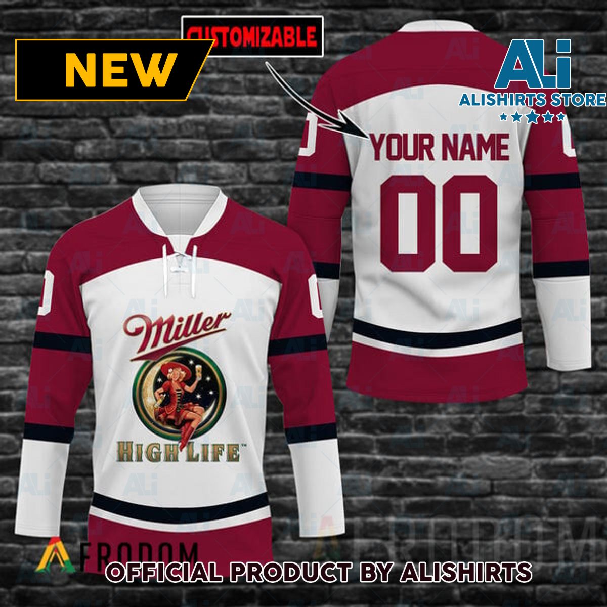 Personalized Miller High Life Hockey Jersey