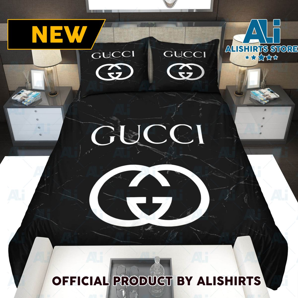 Gucci Black Marble Marmor Bedding Sets