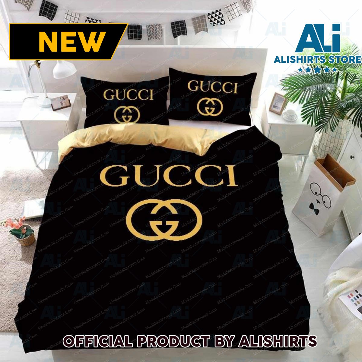 Luxury Gucci Logo Fashion Brands 24 Bedding Set