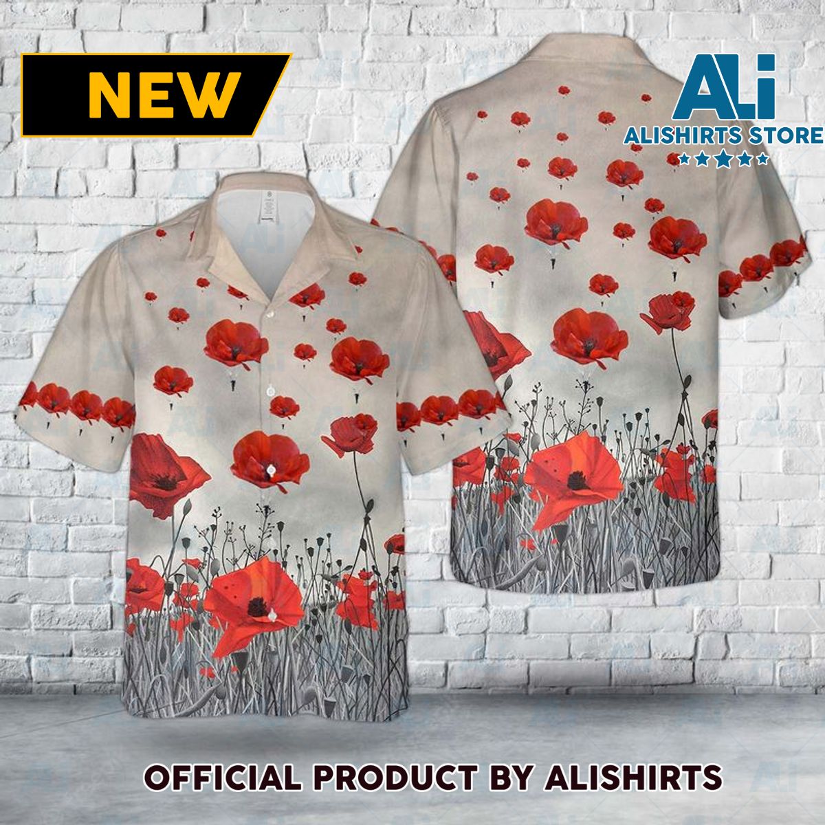 Paratrooper Poppy Field Memorial Hawaiian Shirt